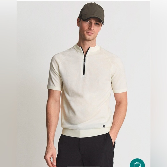 Reiss Other - Reiss Golf wool blend zip Funnel Neck Polo T-Shirt
